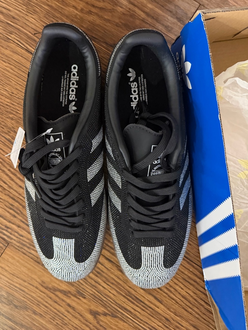 Crystal studded adidas sambas - size 11 women’s